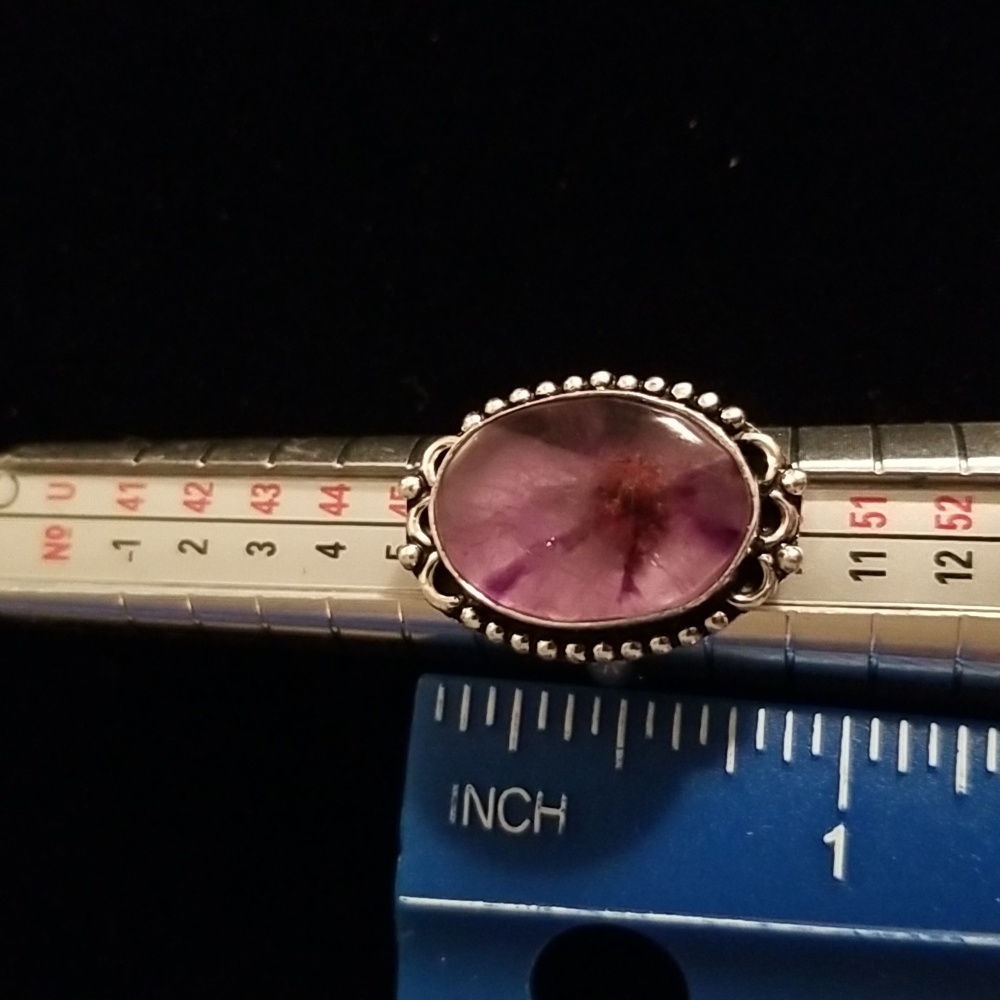 Oval Amethyst Ring in Dotted Setting - Picture 6 of 6